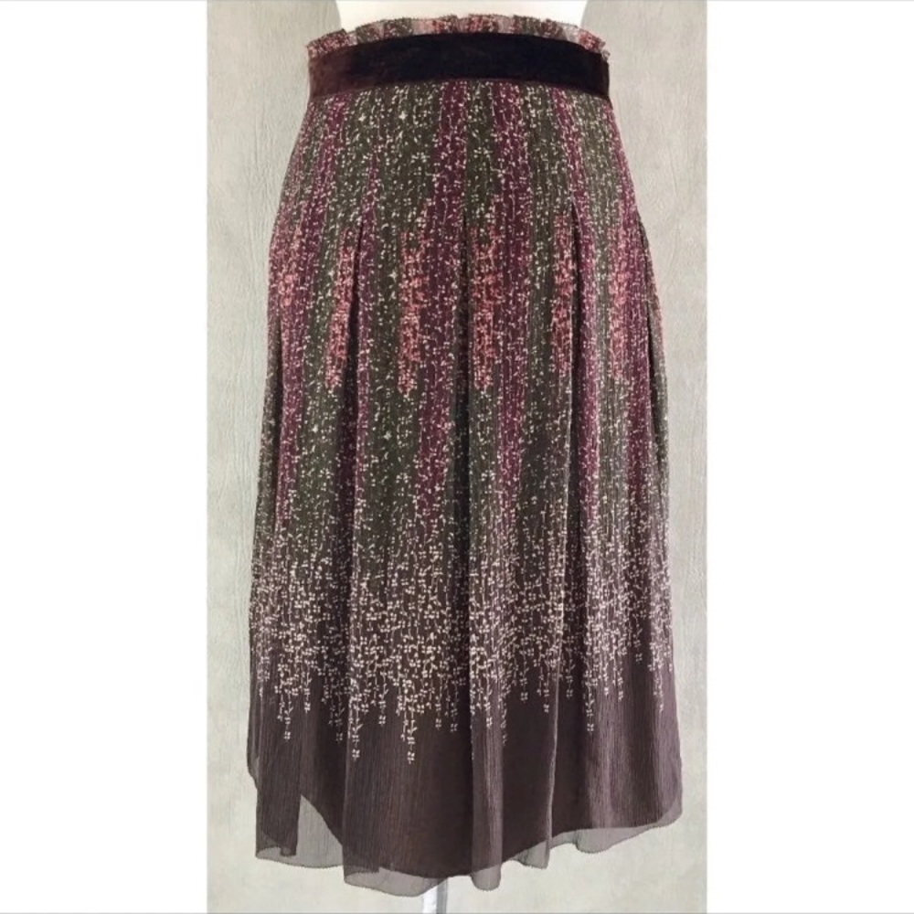 Silk Pleated Boho Style Skirt